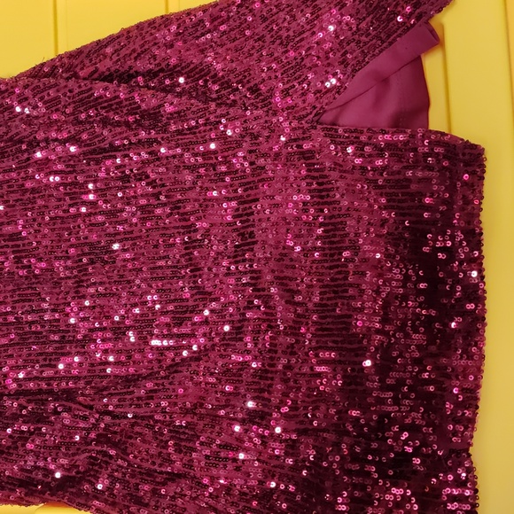 1.STATE 1.STATE Womens Sleeveless Sequin dress  Burgundy 10 - Picture 5 of 17
